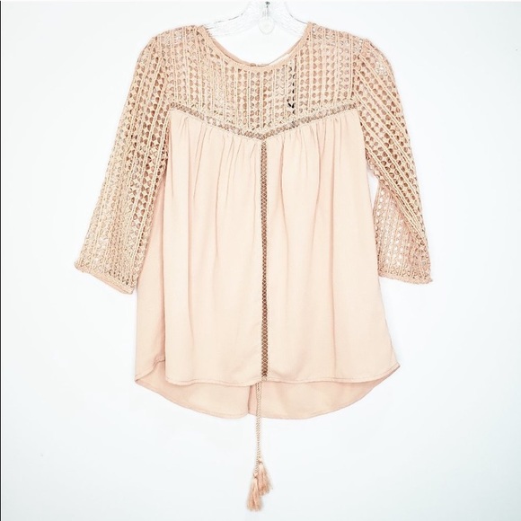 New Revolve Endless Rose Lace Up Back Crochet Top - Picture 2 of 4